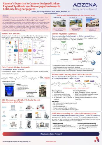 Scientific Poster: Custom Designed Linker-Payload Synthesis & Bioconjugation towards ADC Development - Abzena