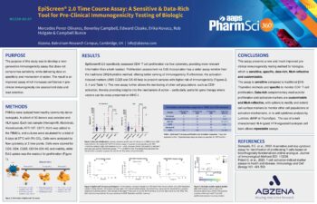 EpiScreen® 2.0 Time Course Assay: A Sensitive & Data-Rich Tool for Pre-Clinical Immunogenicity Testing of Biologic - Abzena Poster