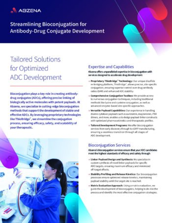 Streamlining Bioconjugation for Antibody-Drug Conjugate Development - Abzena Info Sheet