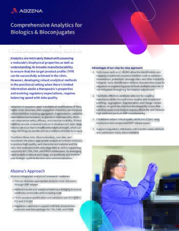 Comprehensive Analytics for Biologics & Bioconjugates Info Sheet